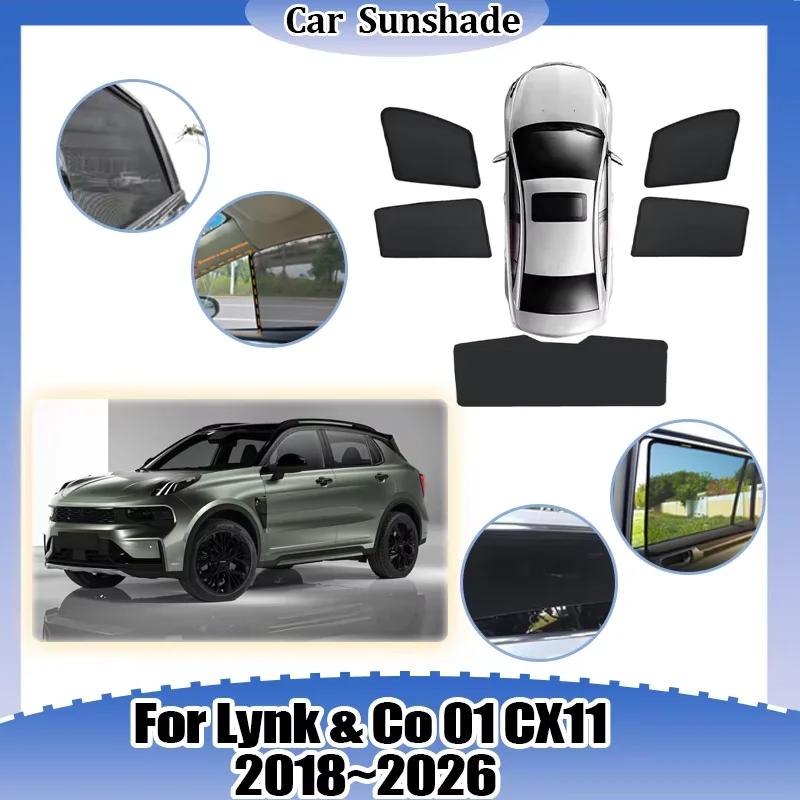 

Солнцезащитные шторки для Lynk & Co 01 CX11 2018~2026: защита от УФ-излучения, теплоизоляция, защита от солнца, шторки для конфиденциальности, автоаксессуары