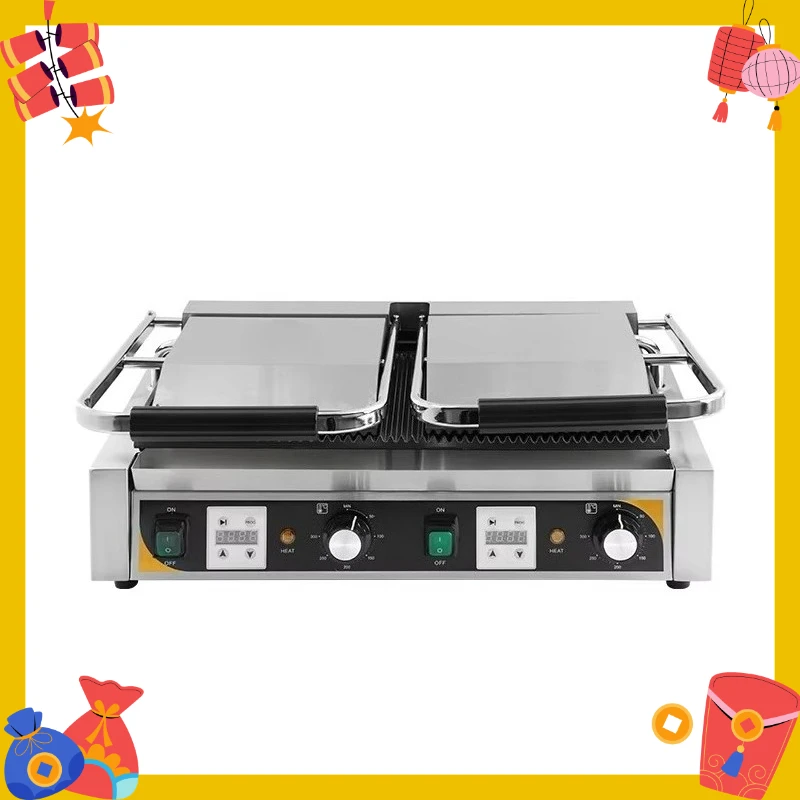 

Restaurant Equipment Commercial Double-side Contact Induction Griddle Electric Griddle Sandwich Maker Press Grill
