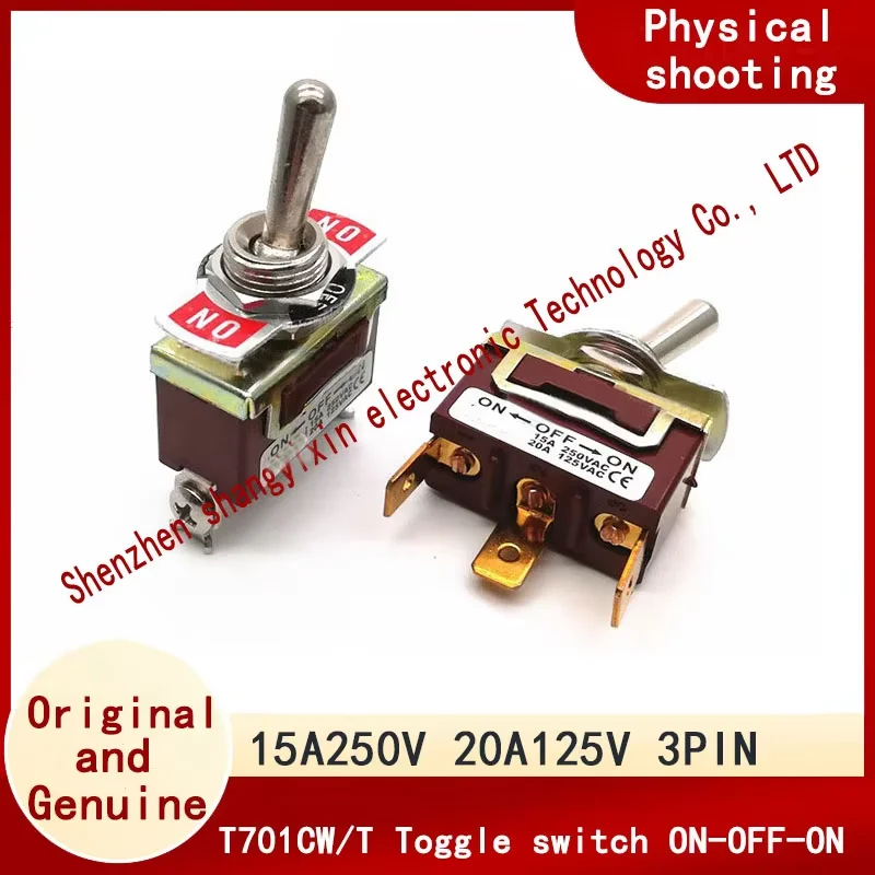 authentic T701CW/T701T Button switch Rocker switch 3 pin 3 gear screw pin ON-OFF-ON 15A/250V