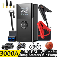 3000a Emergency Car Jumper Auto Compressor Power Bank 150 Psi 12v Portable Powerbank Battery Booster Jump Starter With Air Pump