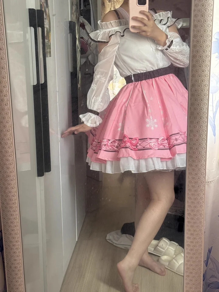 IN STOCK Nikki Cosplay Costume Game Infinity Nikki DUDU-SR Women Cute Pink Dress Nikki Snow Dress Cosplay Lolita Halloween view 4