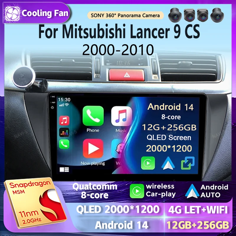 

Android 14 для Mitsubishi Lancer 9 CS 2000 2003 2004-2010 2K QLED стерео автомобильный радиоприемник мультимедийный видеоплеер GPS AI голосовой CarPlay