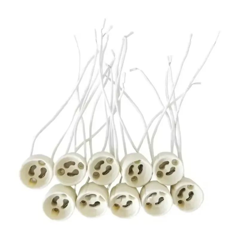 10-100 Stück LED-Leuchten, Birne, Basis, Halogensockel, LED-Lampenhalter, Keramikkörper, Drahtanschlussbuchse