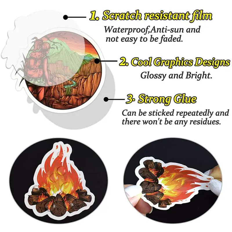 Custom Stickers Pvc With Logo Name Waterproof Transparen Die Cut Square Rectangle Vinyl Personalized For Skateboard Car Laptop