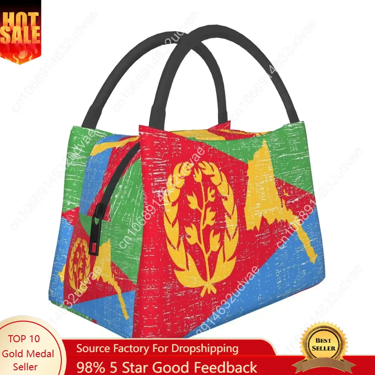 

Eritrea Flag Proud Eritrean Lunch Bags Insulated Bento Box Leakproof Lunch Tote Picnic Bags Cooler Thermal Bag for Woman Kids