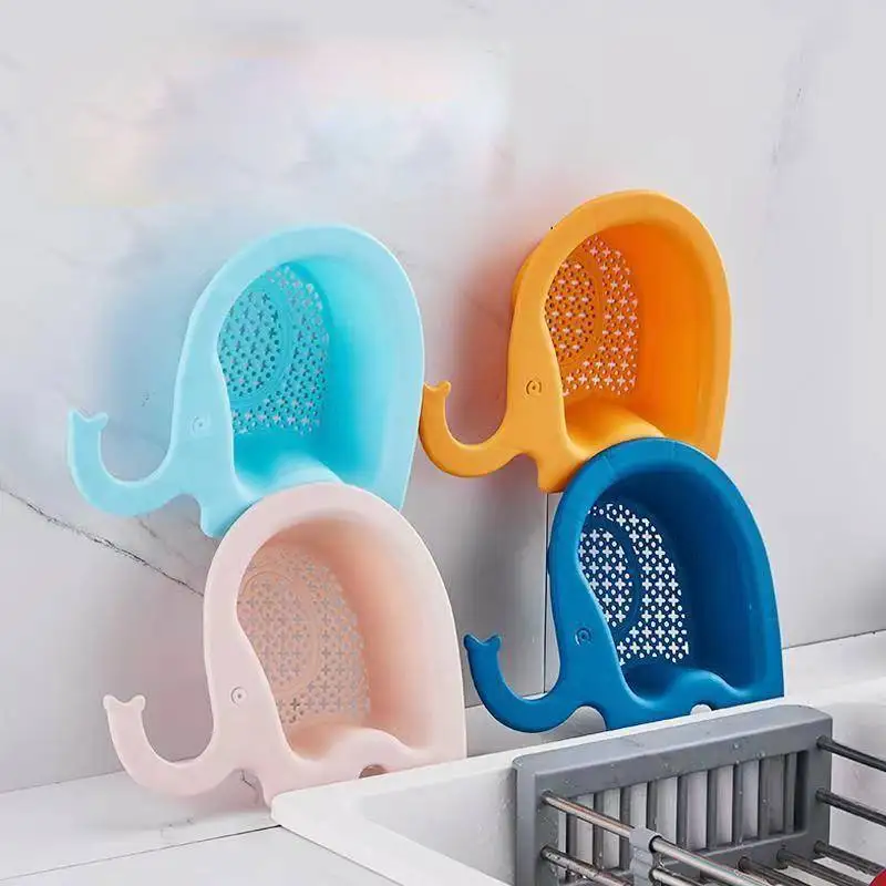 Kitchen Sink Strainer Creative Elephant Leftover Drain Basket Soup Garbage Filter Hanging Drainer Rack Fruit Vegetable Drainer