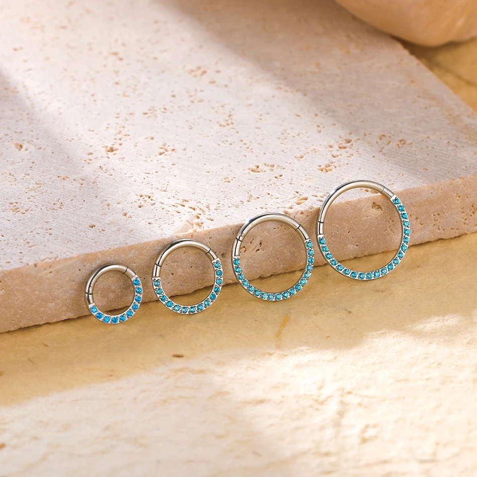 1pcs Surgical Steel Zircon Hoop Earrings for Women 6/8/10/12mm Cartilage Small Helix Piercing Tragus Piercing Jewelry
