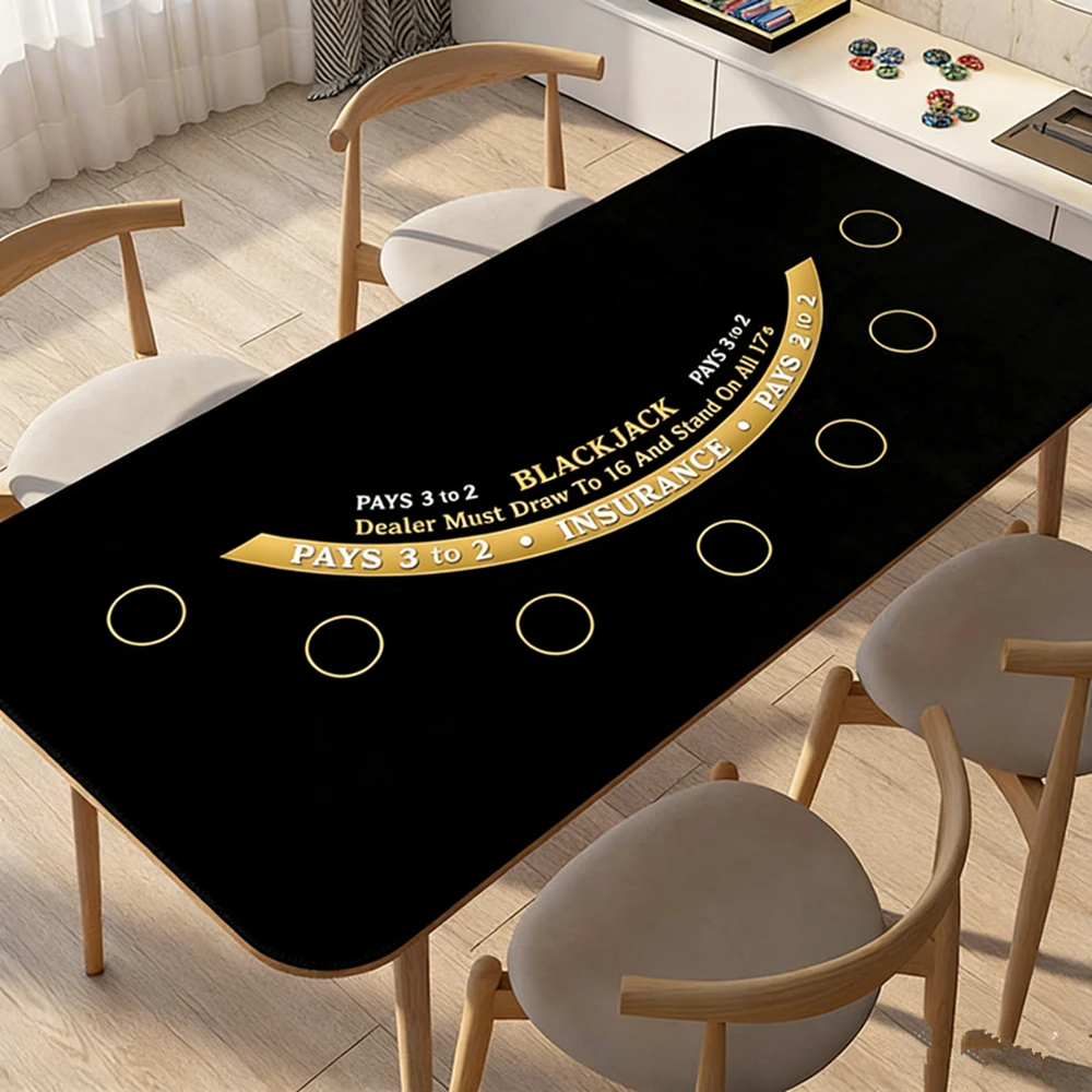 

Multi-sizes Rubber Blackjack Card Game Table Mat Casino Poker Table Anti Slip Tablecloth Poker Mat Texas Hold'em Game Tablecloth