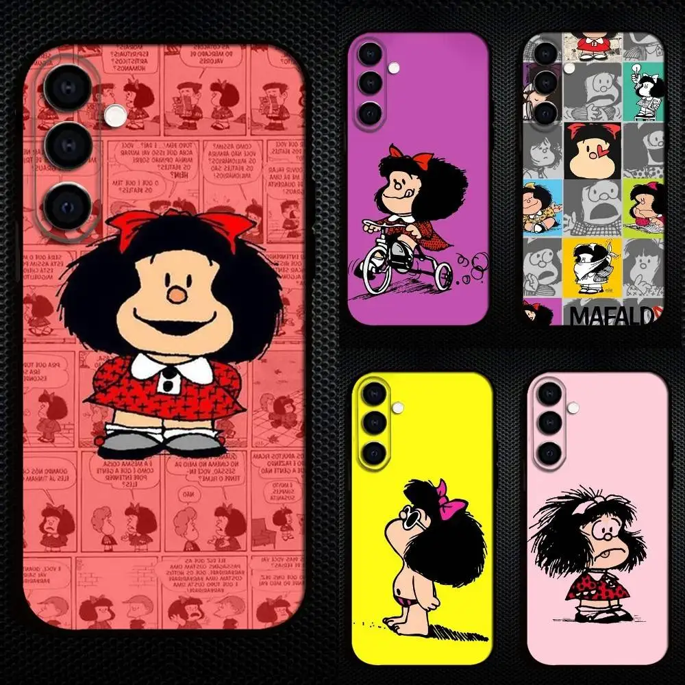 

M-Mafalda Cartoon Phone Case For Samsung Galaxy A73,A72,A71,A70,A53,A52,A51,Others Soft Black Cover