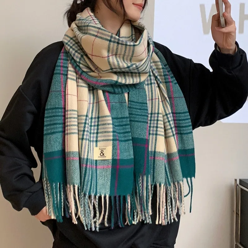 Luxury Brand Cashmere Warm Scarf for Women Design Winter Men Shawl Wrap Pashmina 2024 Plaid Female Bufanda Echarpe Foulard