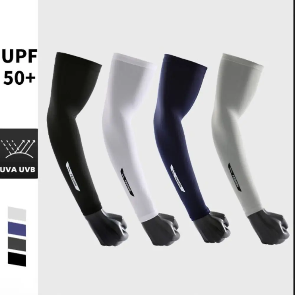 

1 Pair Stretchy Breathable Arm Sleeve Quick Dry UV Protection Ice Fabric Sleeve Thin Cycling Sport Sleeve Female Male