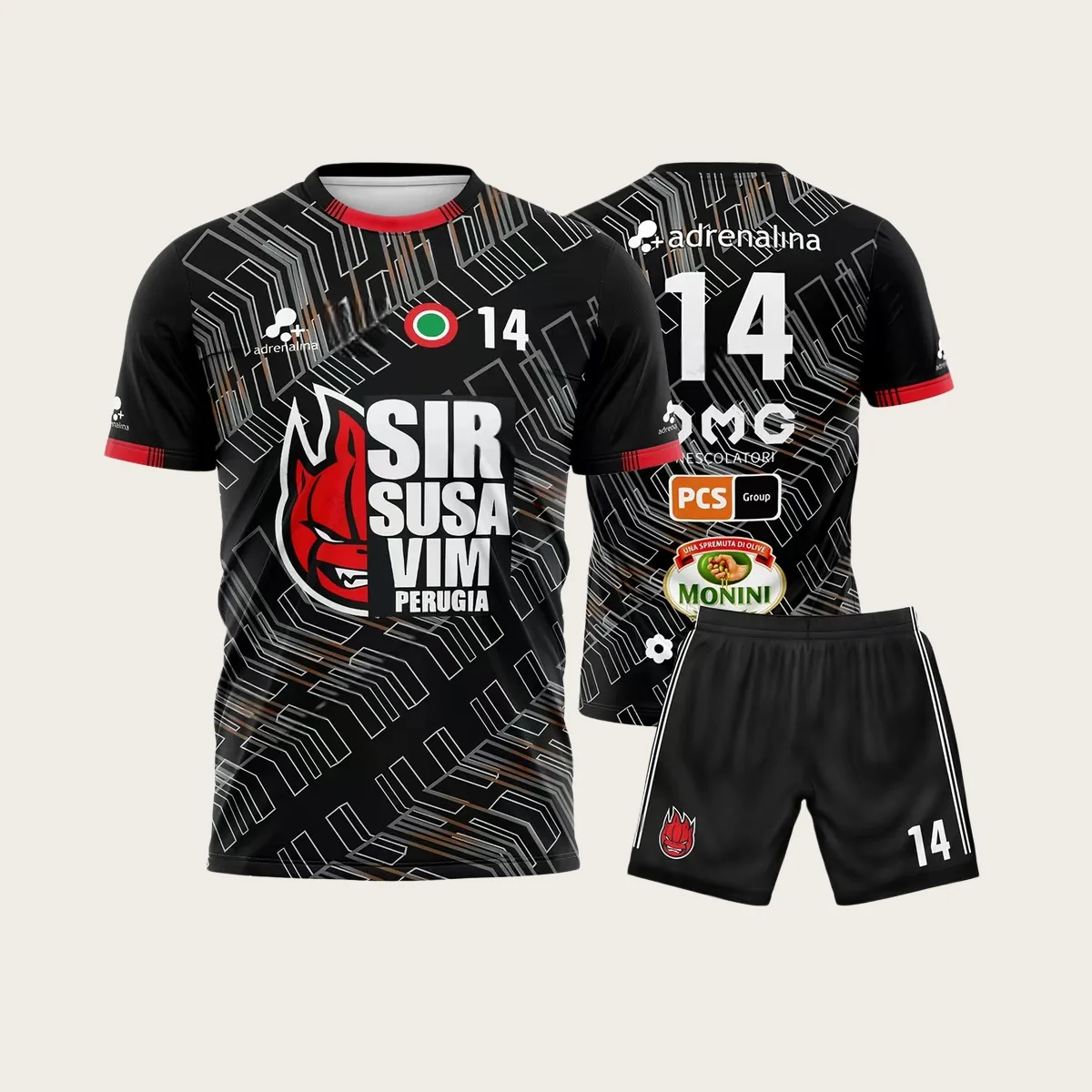 Summer New Style 3D Printed Perugia Volleyball Suit, Sports T-shirt, Shorts Set, Comfortable Breathable Set, Family Match