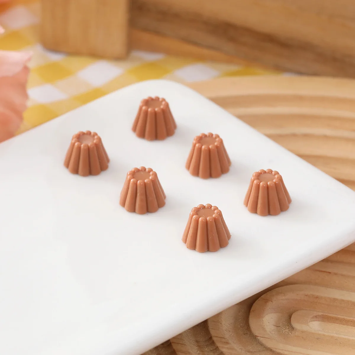 10pcs Mini Jelly Pudding Chocolate Koruli Cake Model Dollhouse Miniature Simulation Fake Food Model Scene Doll Accessories