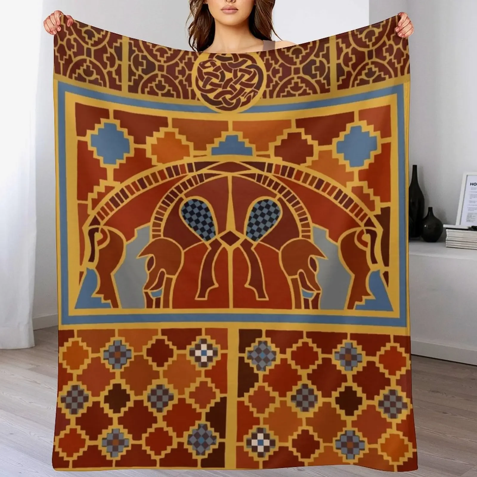 

Imagining Sutton Hoo: The Boars Throw Blanket Luxurious Soft Blanket Holiday Gift for Family
