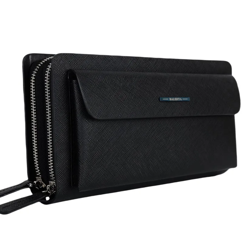 

Деловые мужские брендовые клатчи из натуральной кожи, кожаный органайзер для кредитных карт для телефона, большой кошелек, модная ручная сумка на молнии