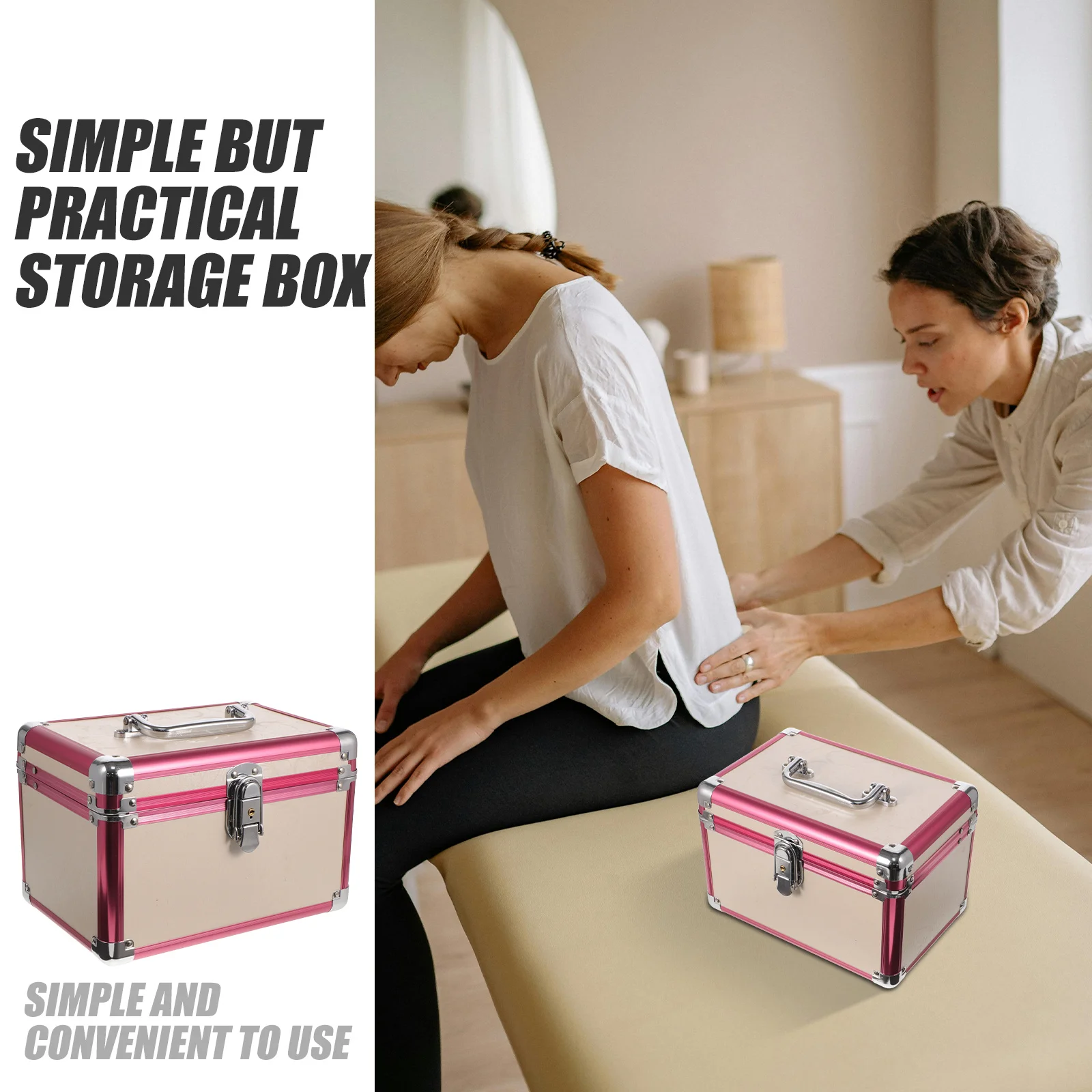 

Metal Tool Box Layered Organizer Storage Box Aluminum Alloy Portable Toolbox Carrying Case for Tools Hard Storage Case