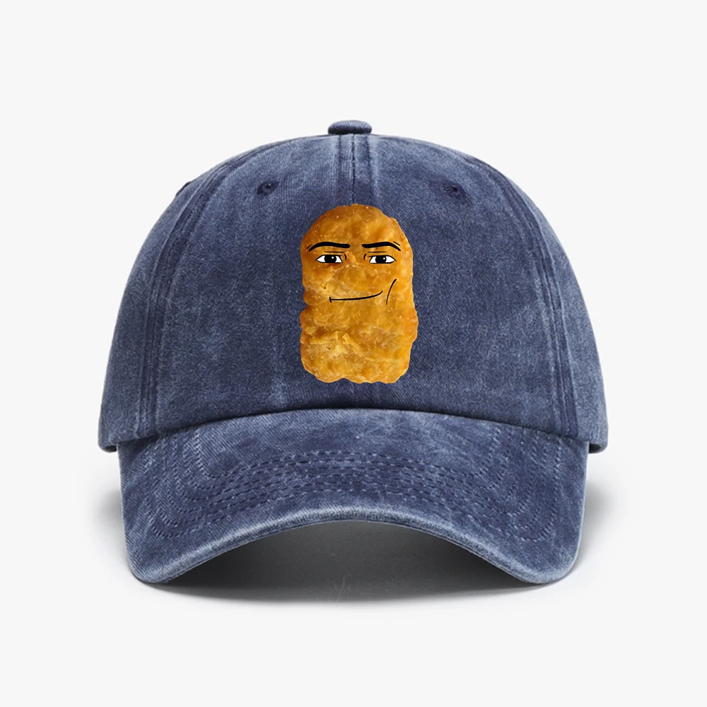 Humor Funny Chicken Nugget Meme hat Men Women Joke Food Cotton Soft Top Adjustable cowboy Washed Baseball Cap