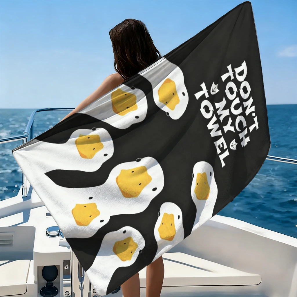 „Berühre mein Handtuch nicht“ Strandtuch mit Entenpfoten-Design, super saugfähig, geeignet für Strandurlaub, Pool, Sommer, Geschenk für Freunde