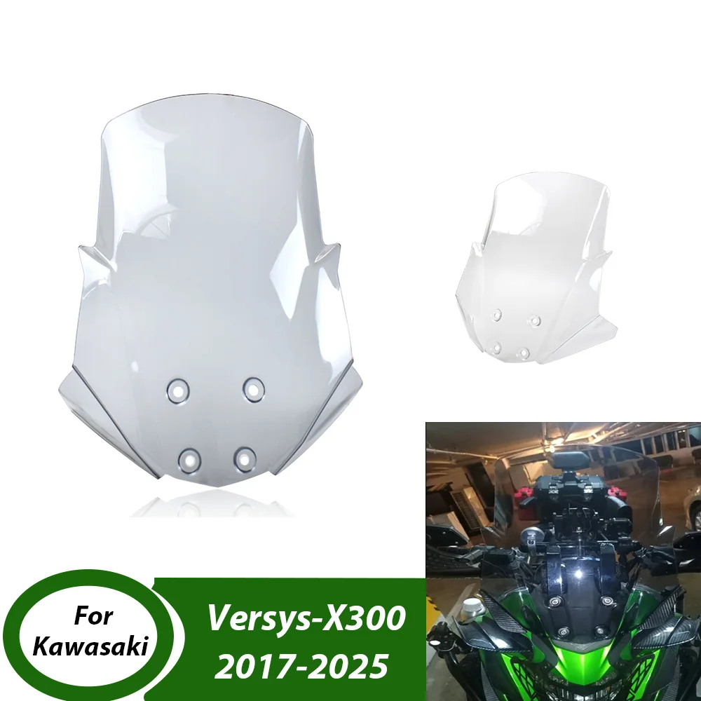 

Лобовое стекло мотоцикла для Kawasaki Versys-X 300 250 2017-2025 X250, ветровой дефлектор, воздушный экран, аксессуары