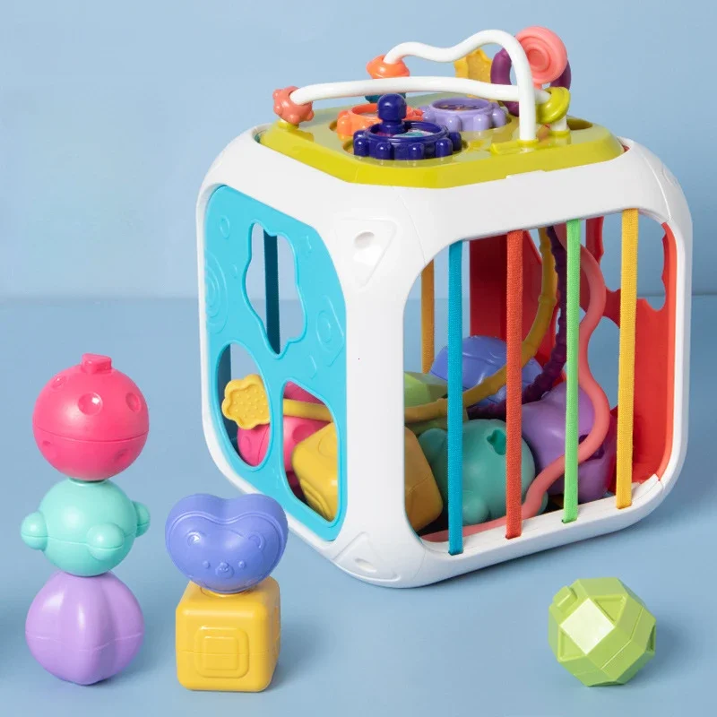 Jeu de tri de blocs de formes colorées pour enfants, jouets d'apprentissage Montessori pour bébés, cadeau de naissance, nouveau, 6-12 mois