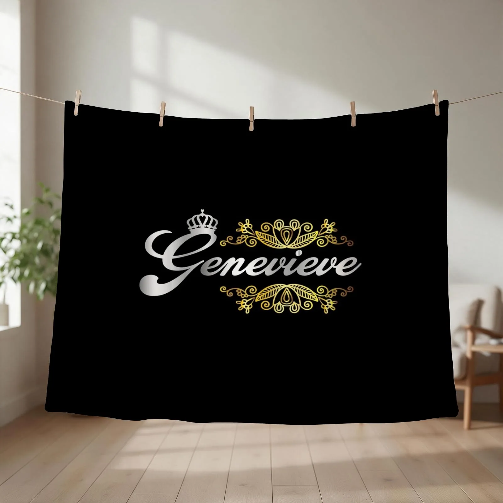 Genevieve name design - Genevieve- i'm Genevieve,gift for Genevieve- Happy birth day Genevieve, female name design Throw Blanket