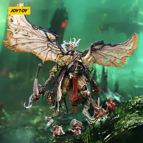JOYTOY Warhammer 40k Mortarion Primarch of Death Guard 1/18 Action Figure JT02564 with Big Decaying Wings & Scythe Weapon Collectible Model Toy