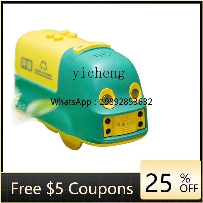 프로그래밍 소형 기차 장난감 자동차 소년 어린이 3-6세 아기 퍼즐 전기 철도차 세트