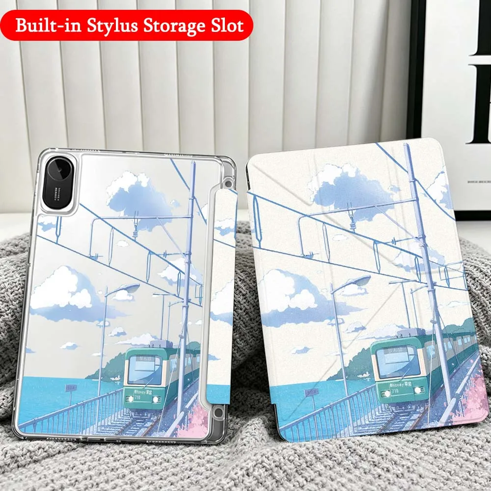 

Street Signpost Guide For Xiaomi Redmi Poco Pad 5 6 7 8 Pro SE 11 11.2 12.1 Inch Transparent Y-Shaped Folding Tablet Case