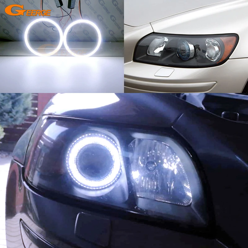 

Для Volvo S40 544 V50 545 2004 2005 2006 2007 2008 2009 2010 2011 2012 Отличный ультра яркий комплект COB Led Angel Eyes Halo Rings
