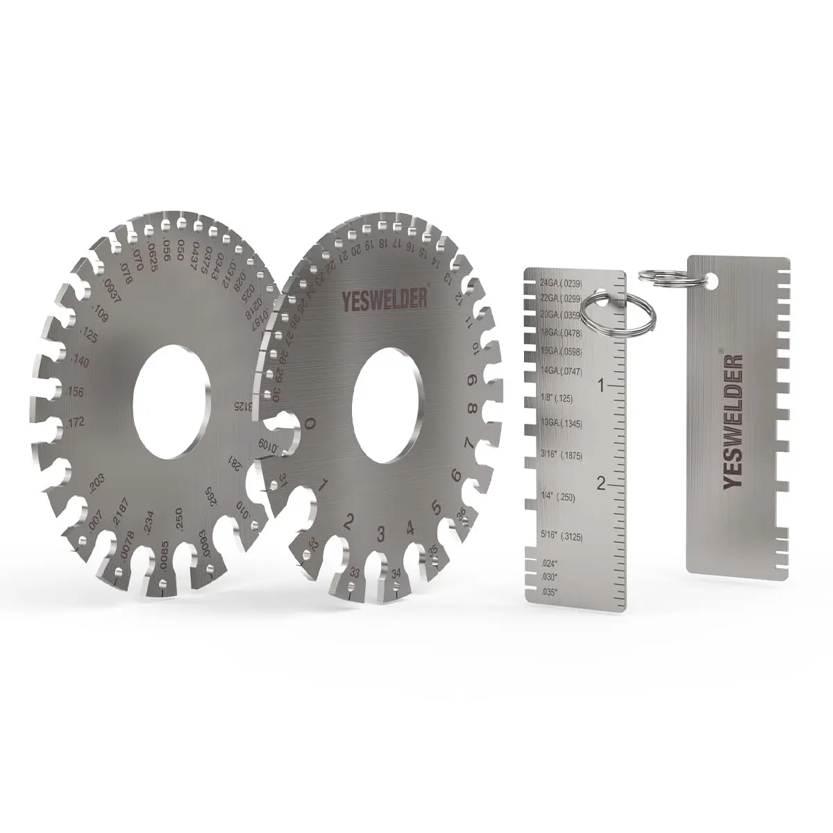 

Round Dual Sided Metal Sheet Gauge & Thickness Gauge, 2pcs Stainless Steel Wire Welding Tool
