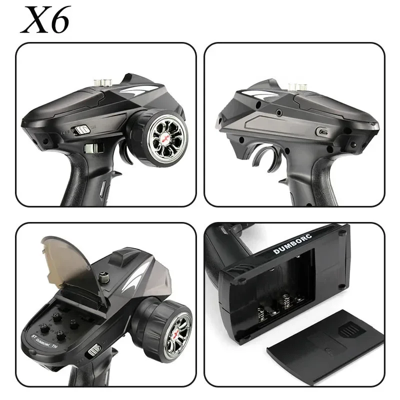 DUMBORC 2.4G X4 X6 4CH 6CH Transmitter P6F P6DC P6FG P6DCG Gyro Receiver 12LED Light untuk Mobil RC Crawler Axial Wltoys SCX10 D90
