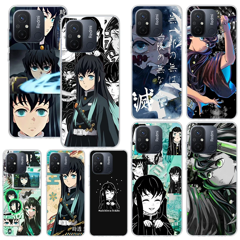 Demon Slayer Tokitou Muichirou Phone Case For Xiaomi Redmi 12C 12 10C 10A 10 9C 9A 9T 9 8A 8 7A 7 6A 6 Pro K70 K40 K20 Fundas Ba