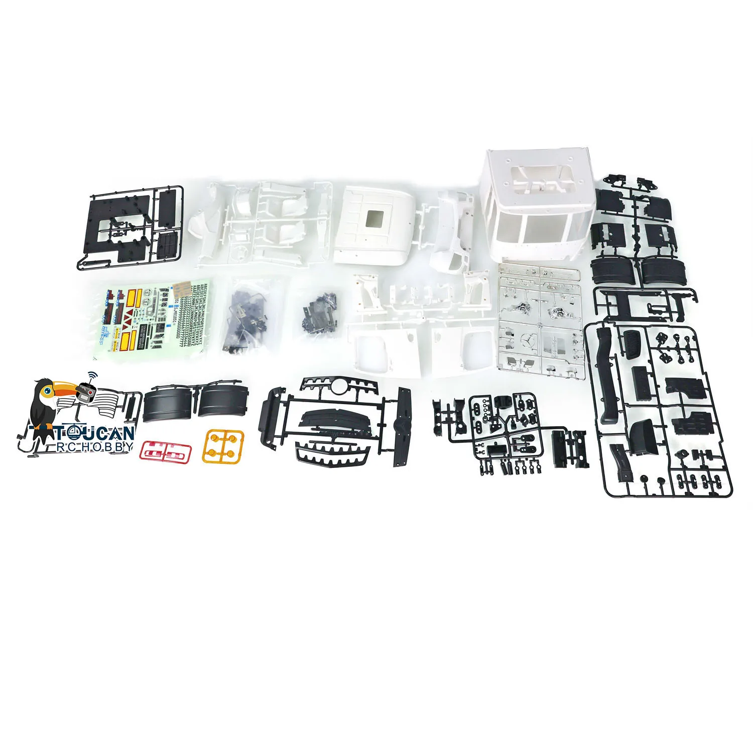 

TOUCAN RC Plastic Cabin Kits Set for DIY 1/14 Remote Control Tractor Truck Unassembled Unpainted Model Car Toy TH16911