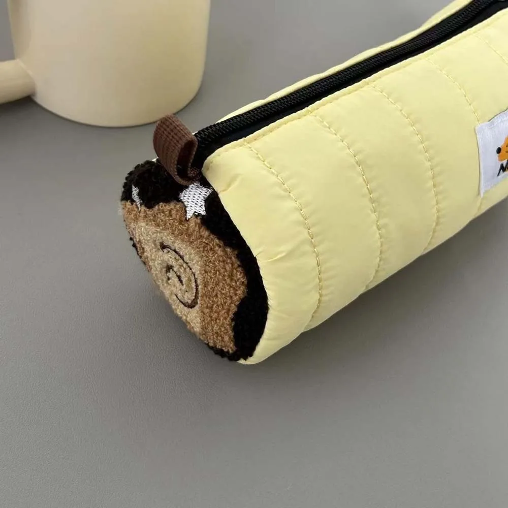 Sac de rangement créatif et mignon pour stylo en rouleau crème, sac à fermeture éclair, adapté à la papeterie, petits objets, 1 pièce