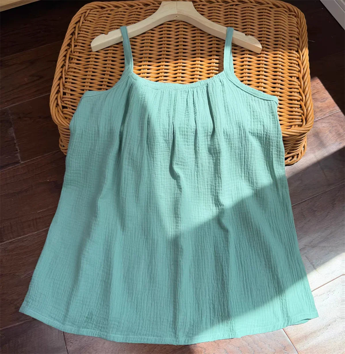 Women's plus Size Summer Camisole Tops Spaghetti Straps O-Neck Sleeveless Casual Cotton Linen Solid Color Contrast-Stitch