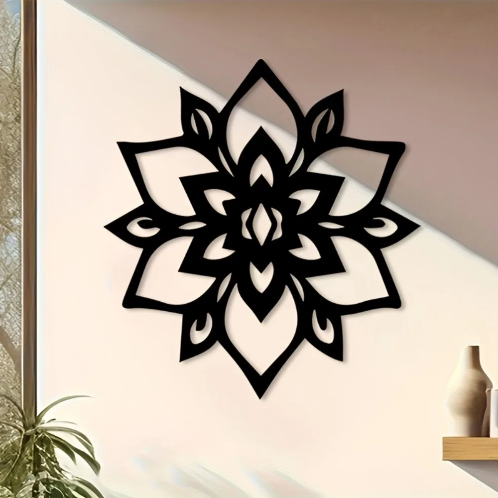 CIFbuy Lotus Flower Metal Wall Art Farmhouse Patio Fence Decor Outdoor Garden Yard Wall Hanging Sign