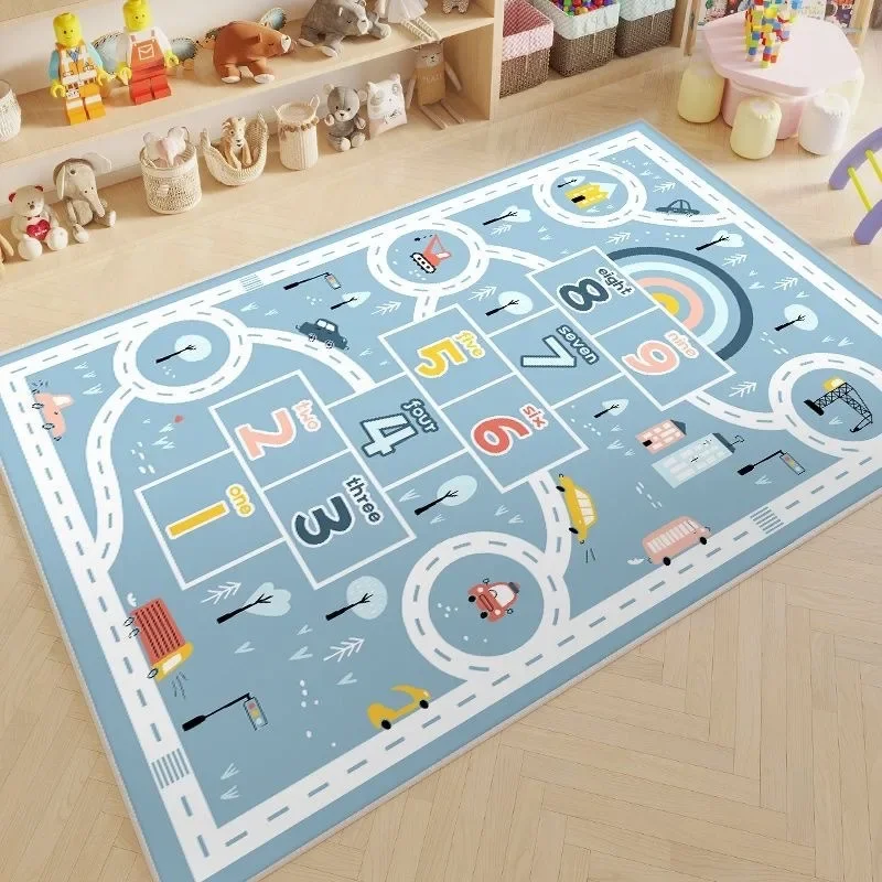 Cartoon Car Traffic Children's Carpet Play Room Crawling Mat Home Decoration Living Room and Bedroom Floor Mat Gift