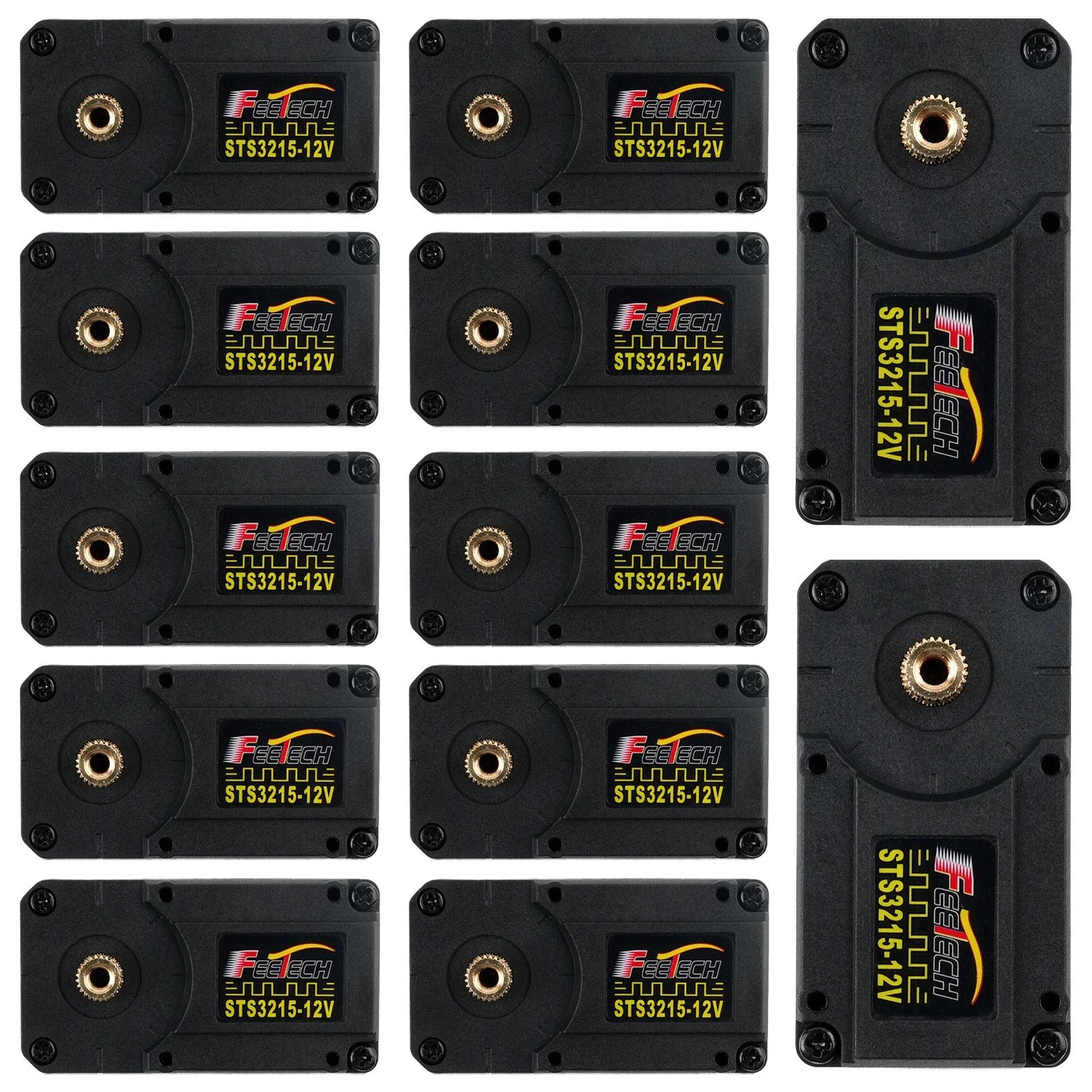 

Feetech ST-3215-C018 12V 30KG High Torque Smart Bus Smart Dual Axis Servo 360 Degree TTL Control for Robotic Arm/DIY Robot 12PCS