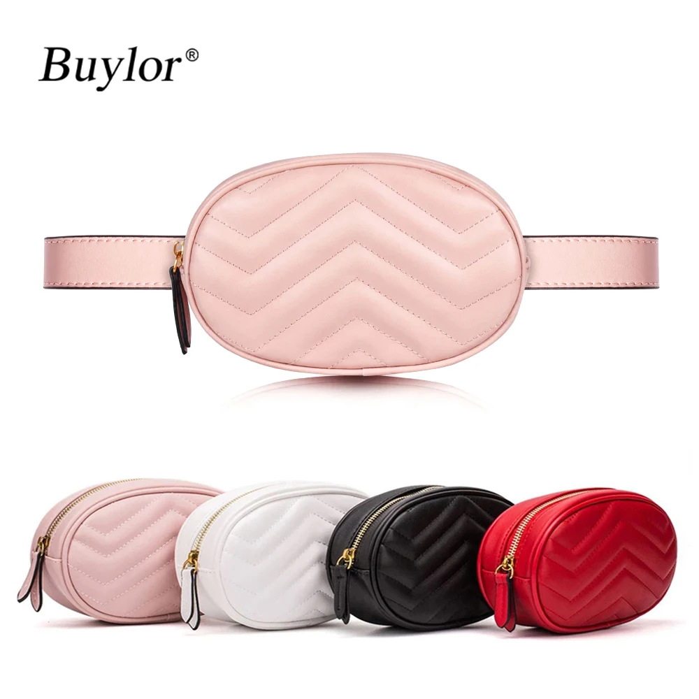 Buylor New Waist Pack For Women Brand Designer Belt Bag Fashion Fanny Pack PU Leather Bum Bags Chest Bag Girls Cute Phone Pocket