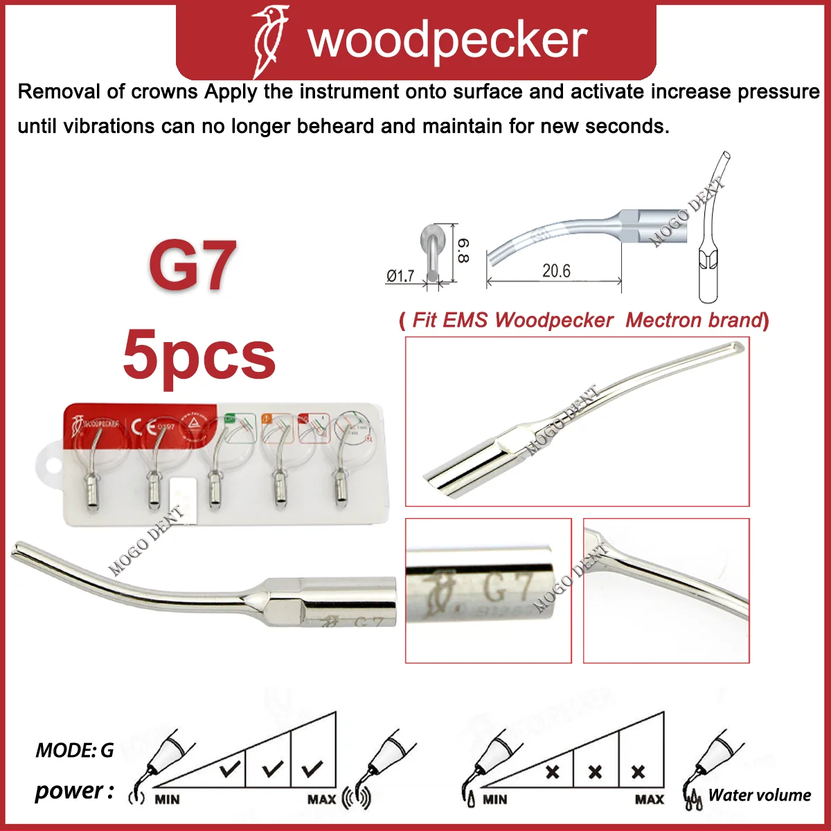 Specht Tandheelkundige Ultrasone Piezo Scaler Handstuk HW-5L Scaler Tips G1 G2 G3 P1 P3 P4 Fit EMS En Mectron Ultrasone Scaler