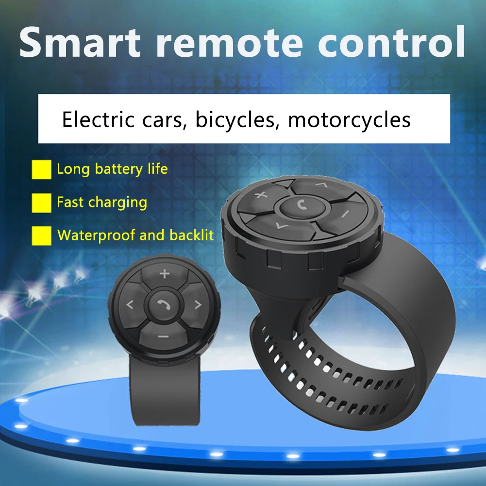 Universal Smart Wireless Remote Control Hands-free Car Phone Call Steering Wheel Controller for Helmet Earphone Motorcycle/Bike