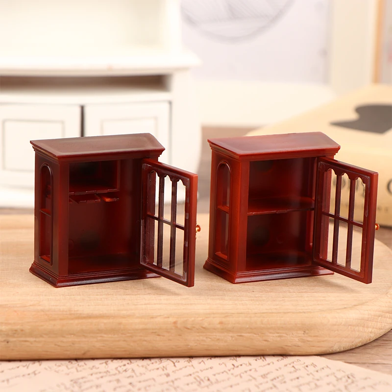 1:12 Dollhouse Miniature Wall Mount Cabinet Storage Organizer Cupboard Model Furniture Accessories For Doll House Decor Toys