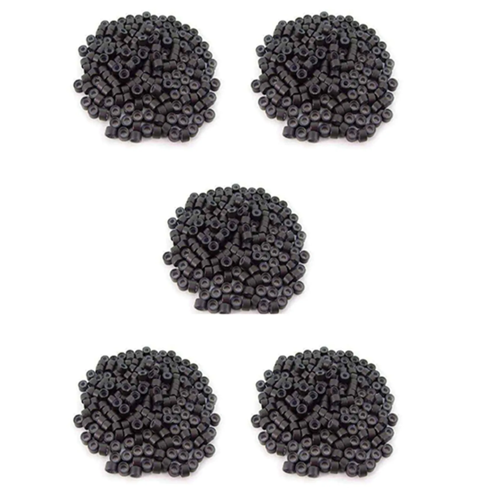 AA20-1000 قطعة 5 مللي متر بني داكن اللون سيليكون اصطف حلقات صغيرة الروابط الخرز ل I بوند عصا تلميح ريشة وصلات شعر #3