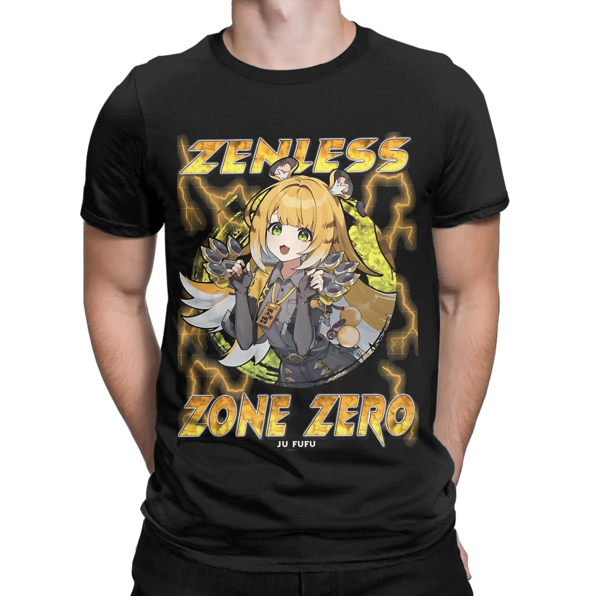 Zenless Zone Zero Ju Fufu Essential Novelty 100% Cotton T-Shirt Zenless Zone Zero Tops Tees For Men