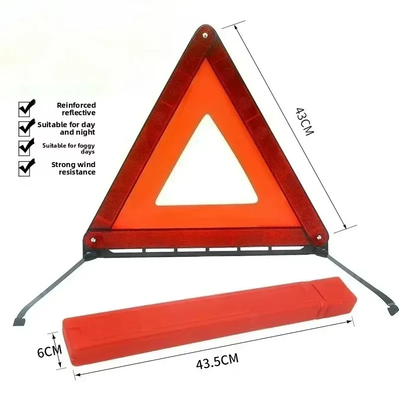 Foldable Triangle Warning Sign, Reflective Emergency Breakdown Road Safety Sign for Car SUV Van Bus