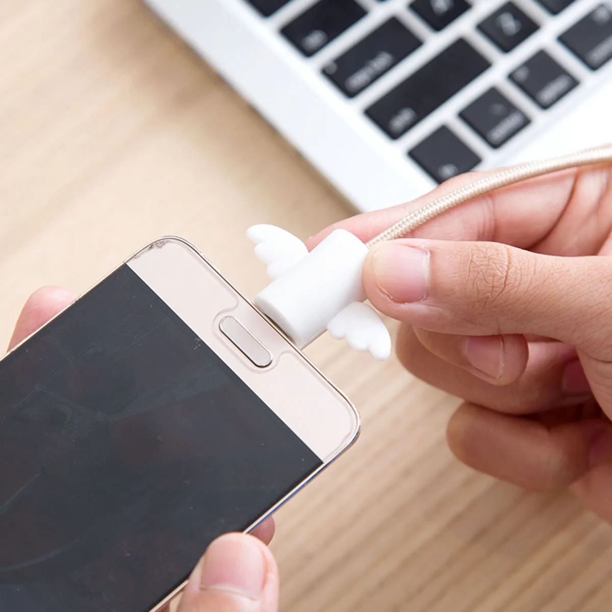 

Data Cable Protective Sleeve Cord Saver Electric Wire White USB Protector