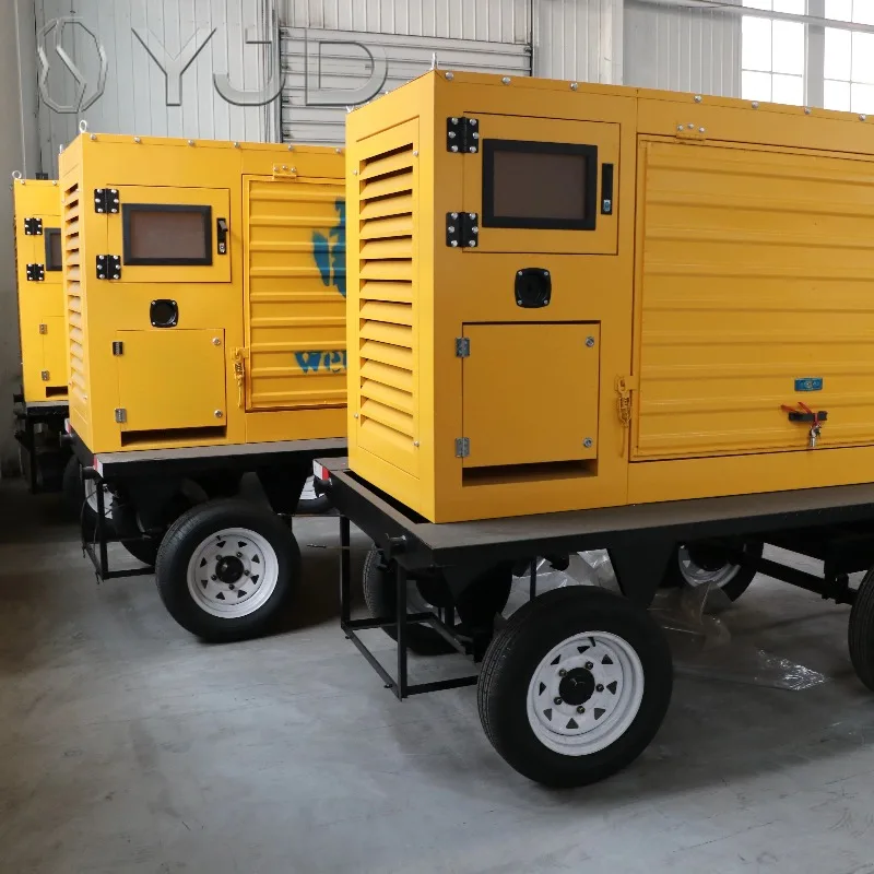 Soundproof Open Frame Diesel Generator 30-100Kva Mobile Trailer with ATS 1800 RPM Low Oil Protection
