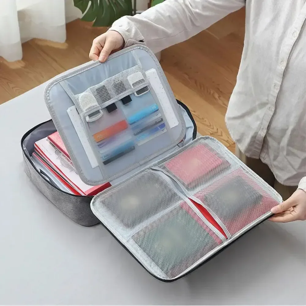 Multifunctional 2 Layers Document Storage Bag with Password Lock Large Capacity Waterproof File Organizer