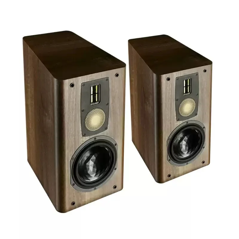 DH-04 6.5-Inch 3-Way Passive Bookshelf Speakers HiFi Audiophile Stereo Sound with Ribbon Tweeter Home Audio PRO Version