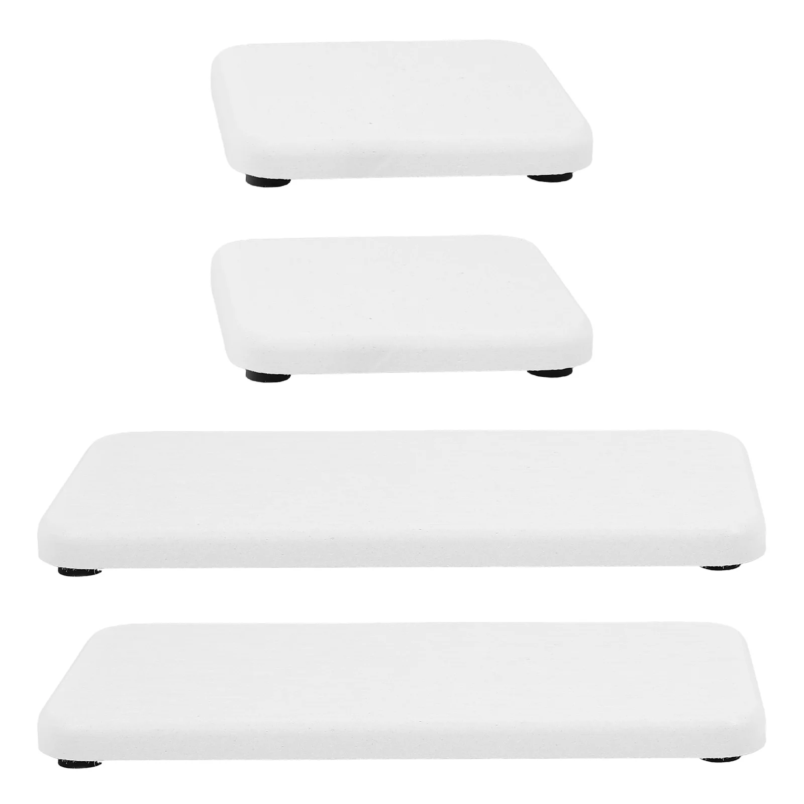 

4pcs White Diatomite Absorbent Coasters Mouthwash Cups Sink ganizer Nonslip Pad Instant Dry Countertop Mats Plant St Bathroom